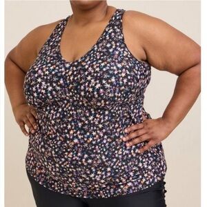 Torrid Tankini swim top Racerback Scattered Starlight Black wireless sz 4 4x 26